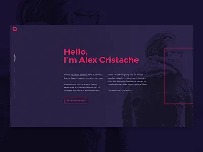 Personal Portfolio Welcome Screen homepage intro personal portfolio ui webdesign website welcome