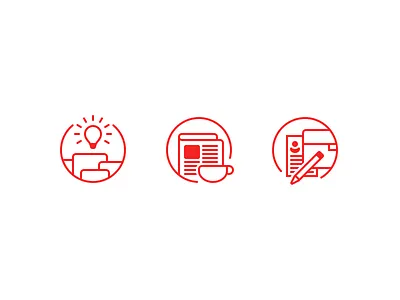 Unused Icons circle coffee cv free freebie icons idea light line icons red