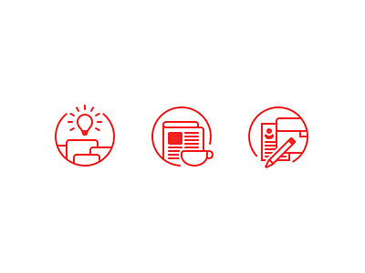 Unused Icons circle coffee cv free freebie icons idea light line icons red