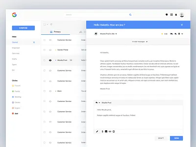 Gmail Redesign gmail google inbox interface mail material design redesign ui ux website