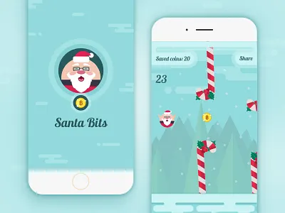 Santa Bits - mobile game app bitcoin christmas flappy bird mobile game santa