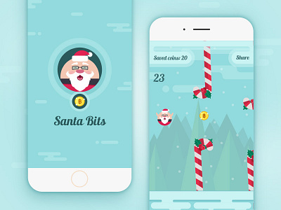 Santa Bits - mobile game app bitcoin christmas flappy bird mobile game santa