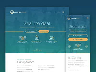 Campus Bubble Redesign! bubble campus college education landing page marketing responsive