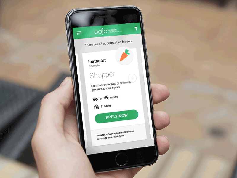 On Demand Job Opportunities app iphone responsive ui ux webapp