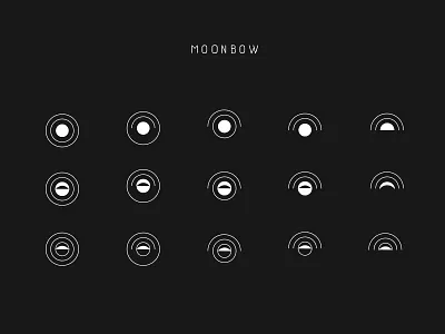 logo design for Moonbow studio branding crescent gift logo lunar monochrome moon moonbow night rainbow shop studio