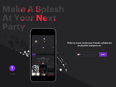 Tuned Music Landing page ios landing music nodes player web