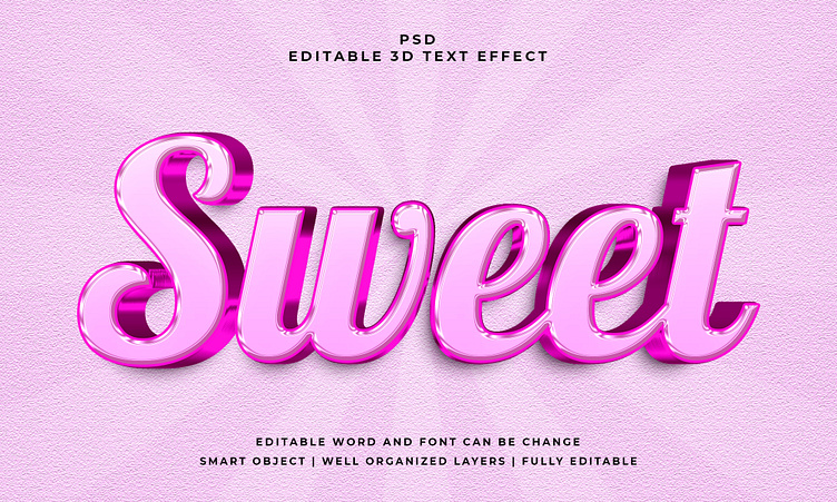 Sweet 3d editable psd text effect by Md Nazir Hossain on Dribbble
