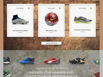 Soccer Website Concept boots commerce design football gear shoes soccer texture web