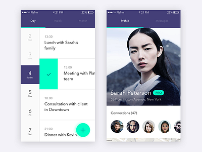 Events App app calendar day event ios platform profile task tasks ui