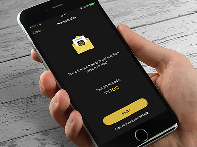 Promocodes pages app design application flat interface ios iphone mockup ui ux