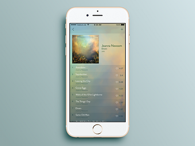 Qiuplay App Tracklist blue ios list music qiuplay track ui