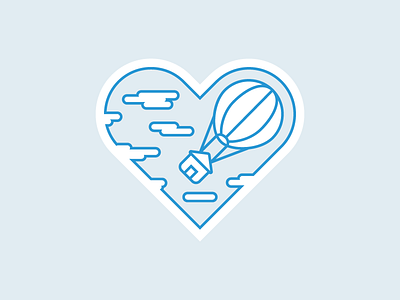Home Is Where The Heart Is balloon heart home sticker