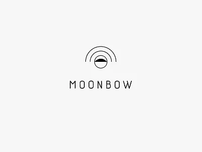 Moonbow logo version branding logo lunar moon moonbow night rainbow simple
