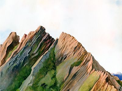 Dragon's Teeth adventure gouache illustration landscape mountains nature newzealand parks travel