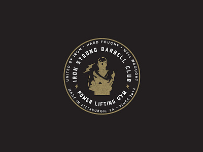 Iron Strong Barbell Club Co. Badge badge co. badge illustration label logo typography