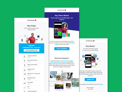 FitStar Emails clean collage colorful devices email fitbit fitness fitstar marketing simple workout