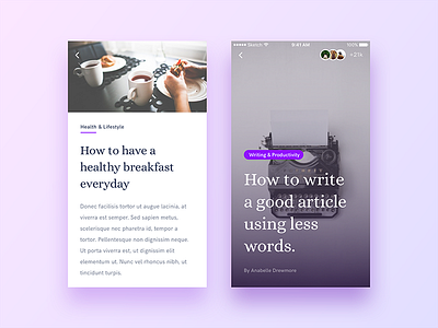 iOS Gui Kit - Vol 1 - Sneak Peek app article design gui ios iphone minimal reader ui ux