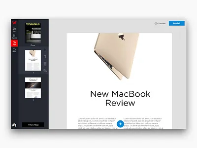 Wondermags Editor Redesigned dashboard design editor flat magazine ui ux