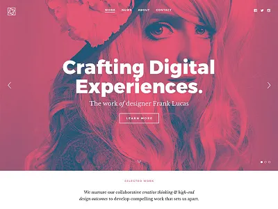 Portfolio Hero Exploration bold color cover fonts hero pixelgrade portfolio slider theme typography white space wordpress