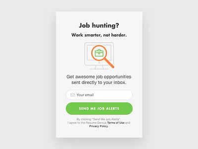Ask for an Email advertisement ask email job offer search sidebar