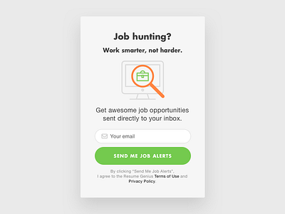 Ask for an Email advertisement ask email job offer search sidebar