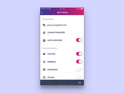 Daily UI #007 - Settings 007 account daily settings ui