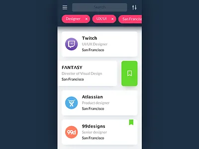 Job listing 50 app card dailyui job list listing recruitment search ui ux