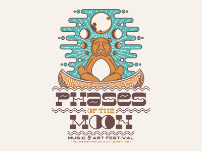 Phases of the Moon 2016 gig gig poster music music festival poster psychedelic screen print