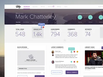 Podify Dashboard analytics app dashboard device grid interface mac photoshop product ui