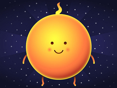 Sun character friends happy illustration planet smile space star sun vector