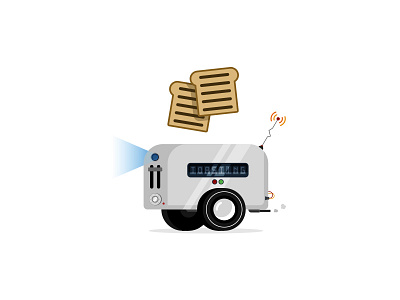 Toastbot bot breakfast character illustration robot toast toaster