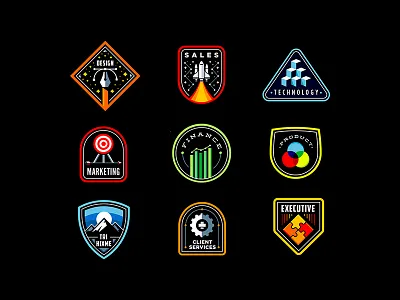 Dept. lineup badge culture hixme icon illustration logo minimal patch retro team vintage