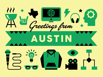 SXSW Postcard austin illustration music sxsw tech vector