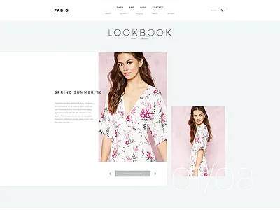 Fabio Lookbook clean ecommerce flat lookbook minimal shop slider woocommerce