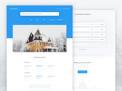 Valuation result page home house illustration list real estate result search shadows statistics stats valuations website
