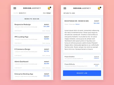 Design.Agency - Mobile Job Preview agency android design ios job mobile preview ui ux