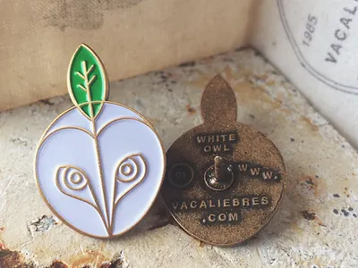 White Owl Pin barn owl enamel pins gold lapel leaf owl pin pins secret society