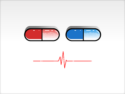 Red & Blue Pill blue care illustration illustrator matrix medic pill red