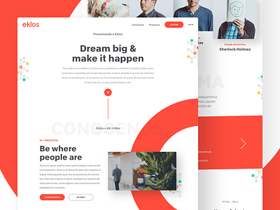 Eklos Landing Page WIP accelerator connection dots eklos flat geometric landing latin america minimalist red white