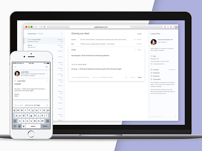 Superhuman — Be Brilliant at Email design email flat iphone mobile page superhuman ui ux visual web website
