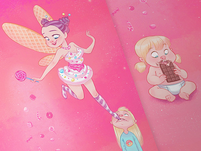 Sugar Fairy baby biscuit cake candy chocolate cream donut fairy kid lollipop sugar wings
