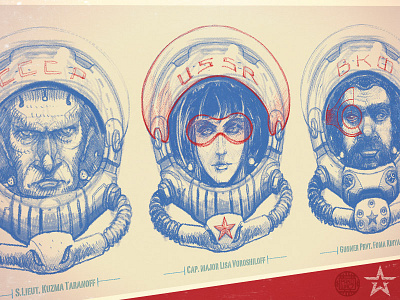 Crew character design concept art sketch sketching space