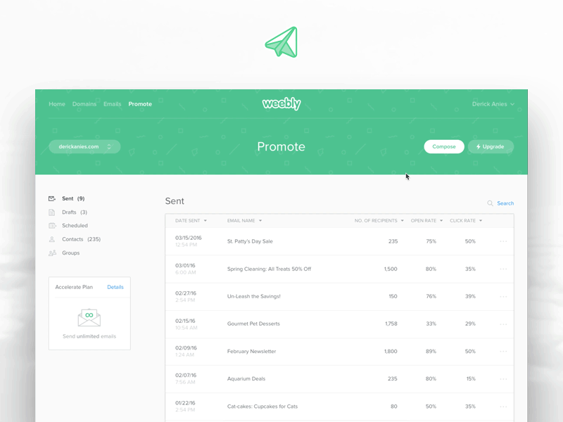 Weebly Promote! gif launch principle product promote ui ux weebly