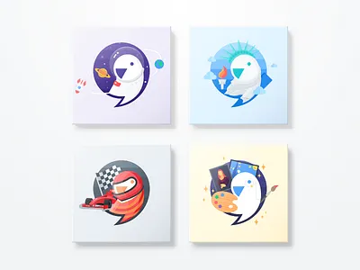 Meiqia Parrot astronaut liberty logo parrot racing