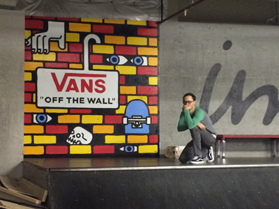 Vans Mini Mural brick eye eyes hand illustration mural shoes skateboard vans