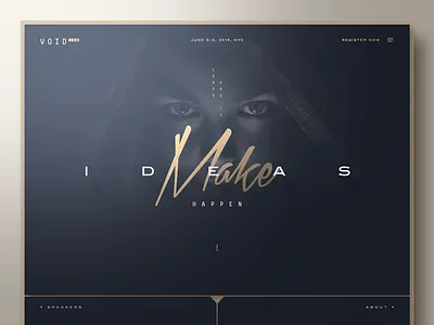 VOID Conference bootstrap conference creative designer gold layout template typography unsplash web design webdesign website