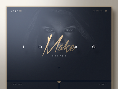 VOID Conference bootstrap conference creative designer gold layout template typography unsplash web design webdesign website