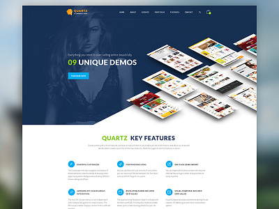 Quartz - Ecommerce Home Landing business ecommerce fashion landing shop theme wordpress