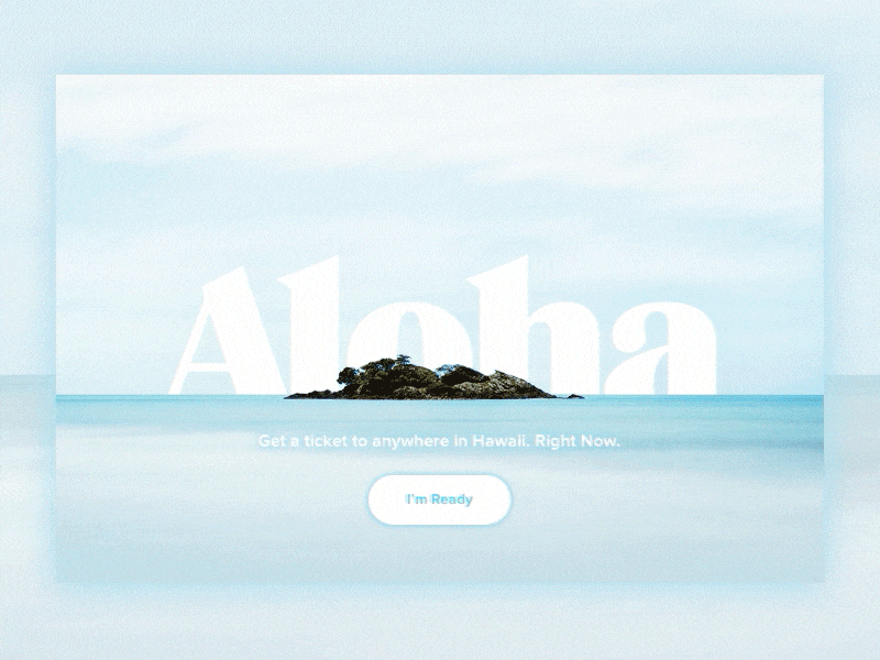 Daily UI 003 – Landing Page animation dailyui flat design hawaii james hsu landing page ohjamesy principle ui ui design ux design web design