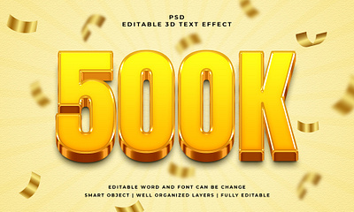 500k 3d editable psd text effect editable text effect